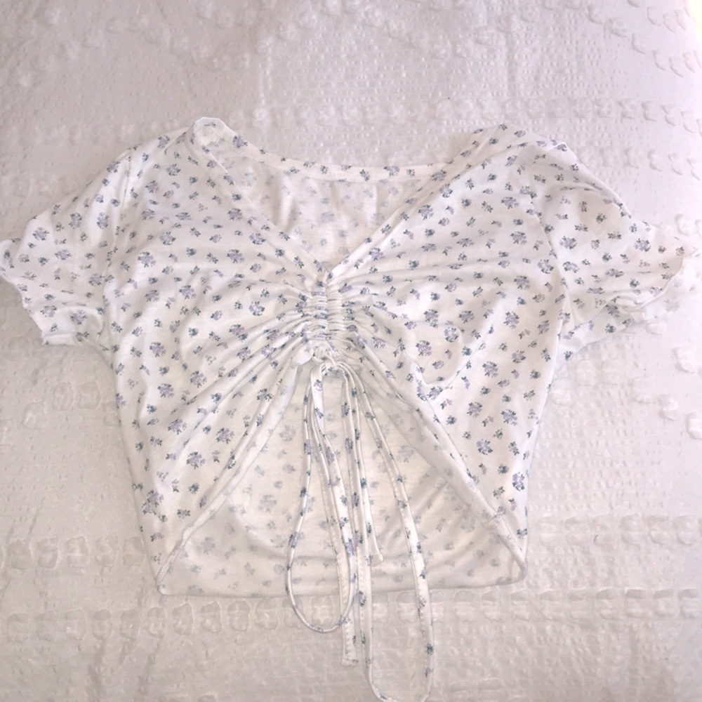 Knot Front Rib-knit Crop Top
